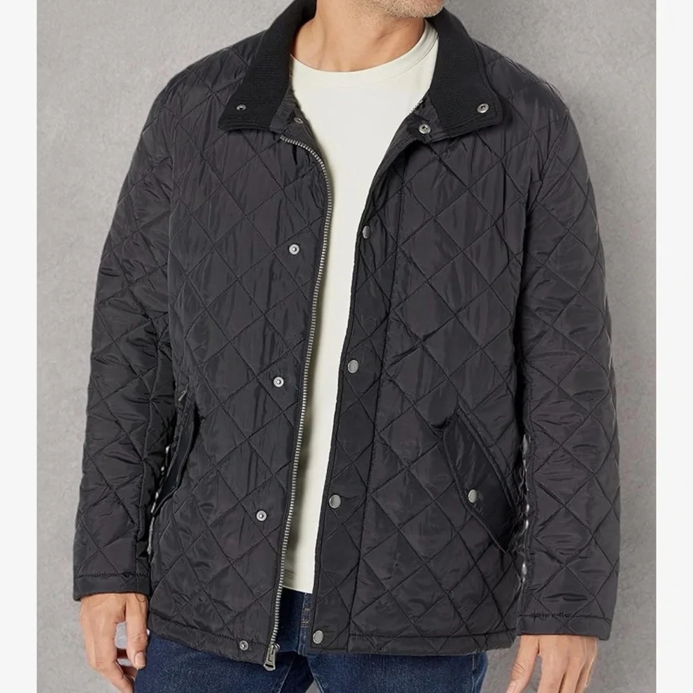 Cole Haan Men's Quilted Nylon Barn Jacket Black NWT Medium